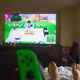 DON’T JUDGE MY CORDS OKAY? I KNOW I NEED LONGER ONES. THIS WAS TEMPORARY FOR TESTING. But also, yay to gaming on my TV.